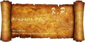 Krajnyik Pál névjegykártya